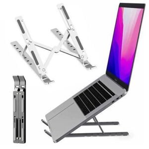 Plastic Foldable Adjustable Stand Holder For Laptop - White